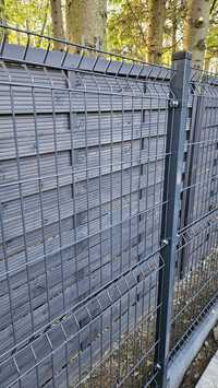 Panele ogrodzeniowe 5 mm, wysokość 153 cm, kolor antracyt, 35mb 14 szt