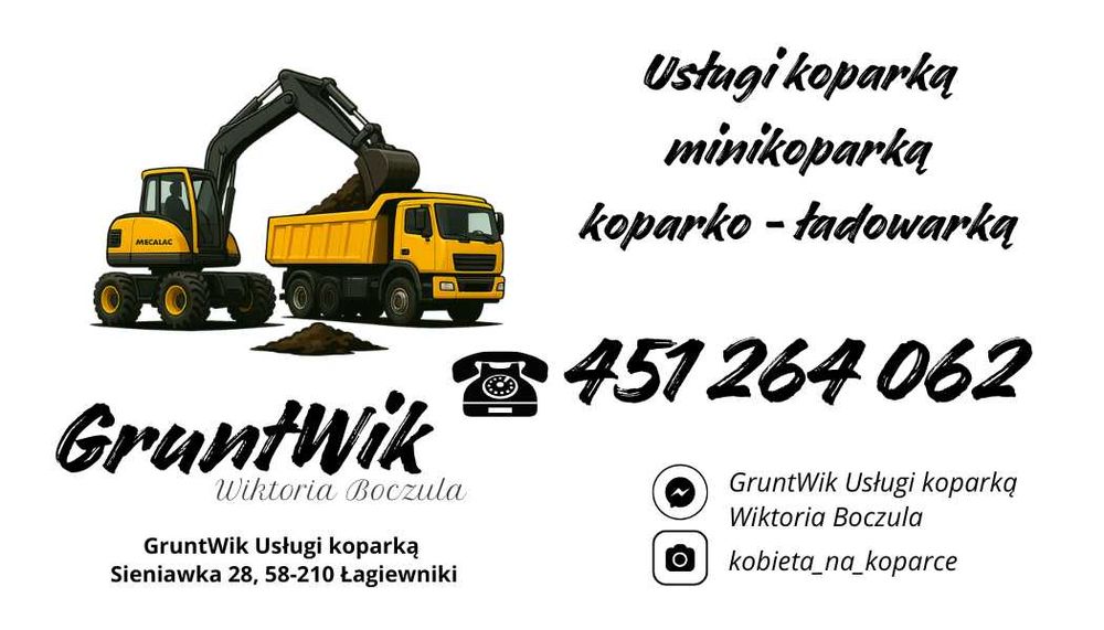 Usługi koparką mecalac 714 MW wykopy rozładunki fundamenty