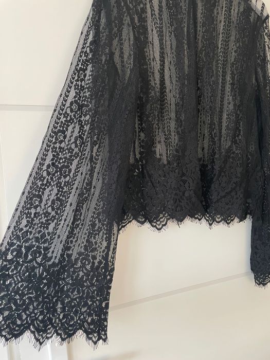 Elegancka koronkowa czarna bluzka H&M - r. 36