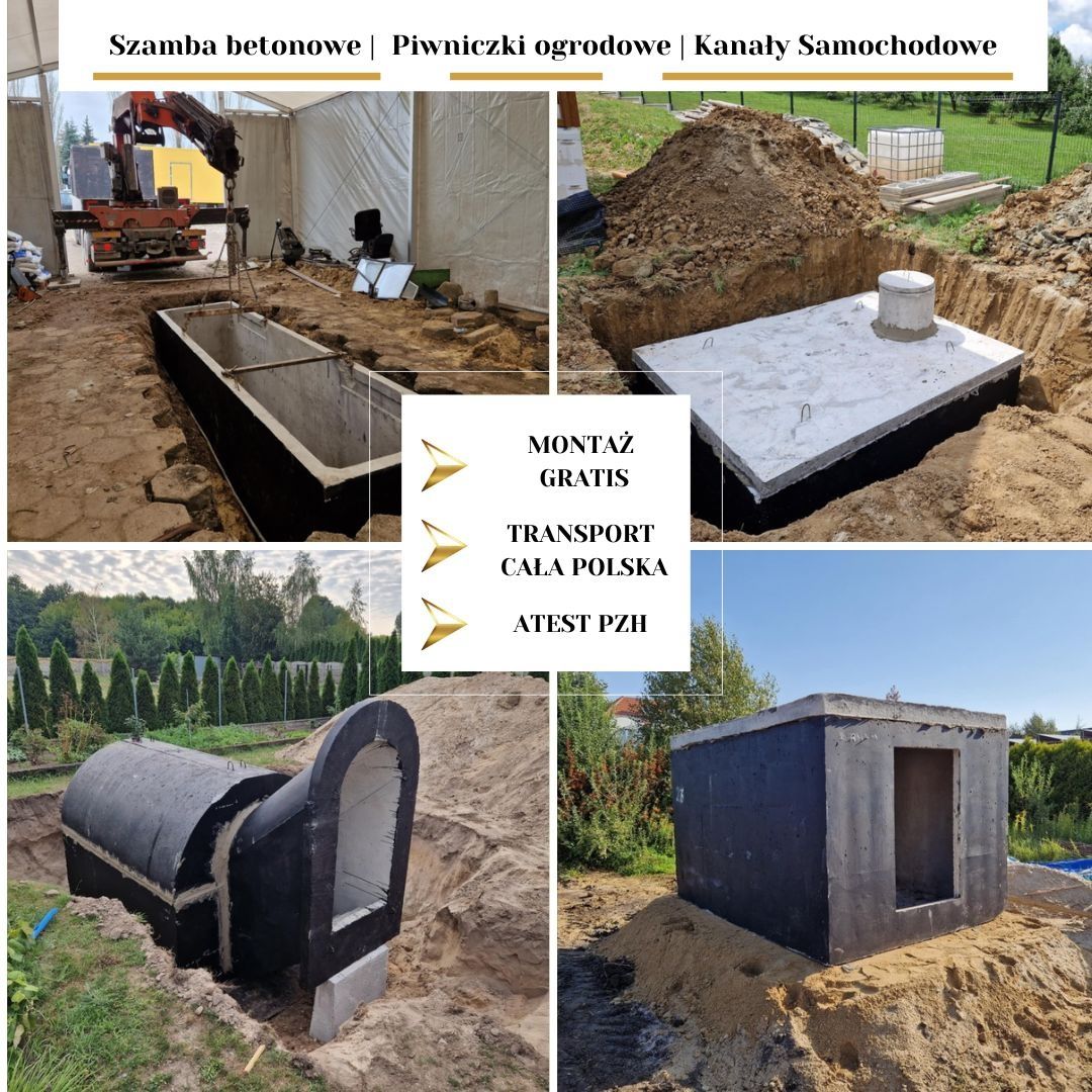 Szambo betonowe 8m3 10m3 12m3 Atest PZH Montaż Gratis Poznań Wrocław