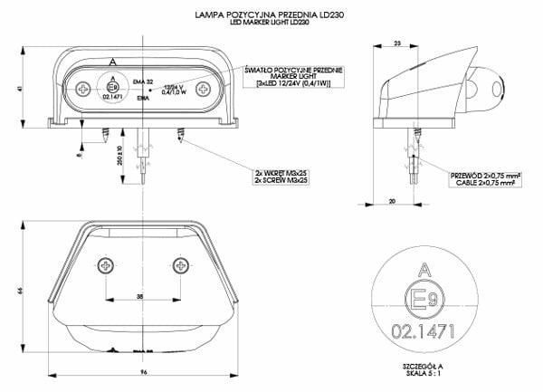 Lampa obrysowa - LD 230