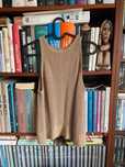 Top Massimo Dutti halter beżowy lniany lyocell bluzka
