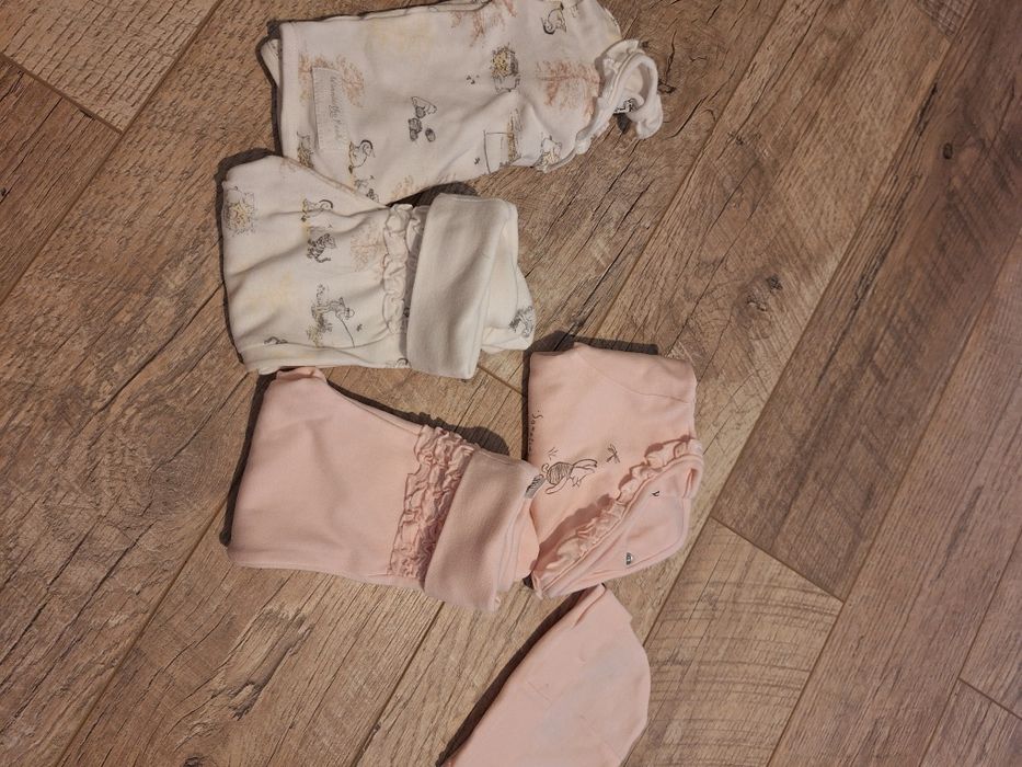 2x komplet kaftanik + spodnie dla dziewczynki