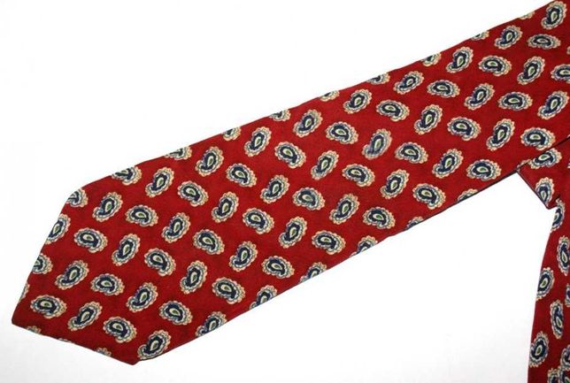 RALPH LAUREN Champs Czerwony Krawat Vintage Wzorzysty Wzory