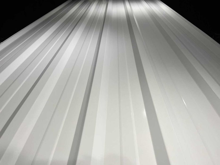 Blacha trapezowa T-18E Biała/Szara podkładowa. DOSTĘPNA OD RĘKI!