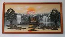 Obraz dom chatka wodospad 3d