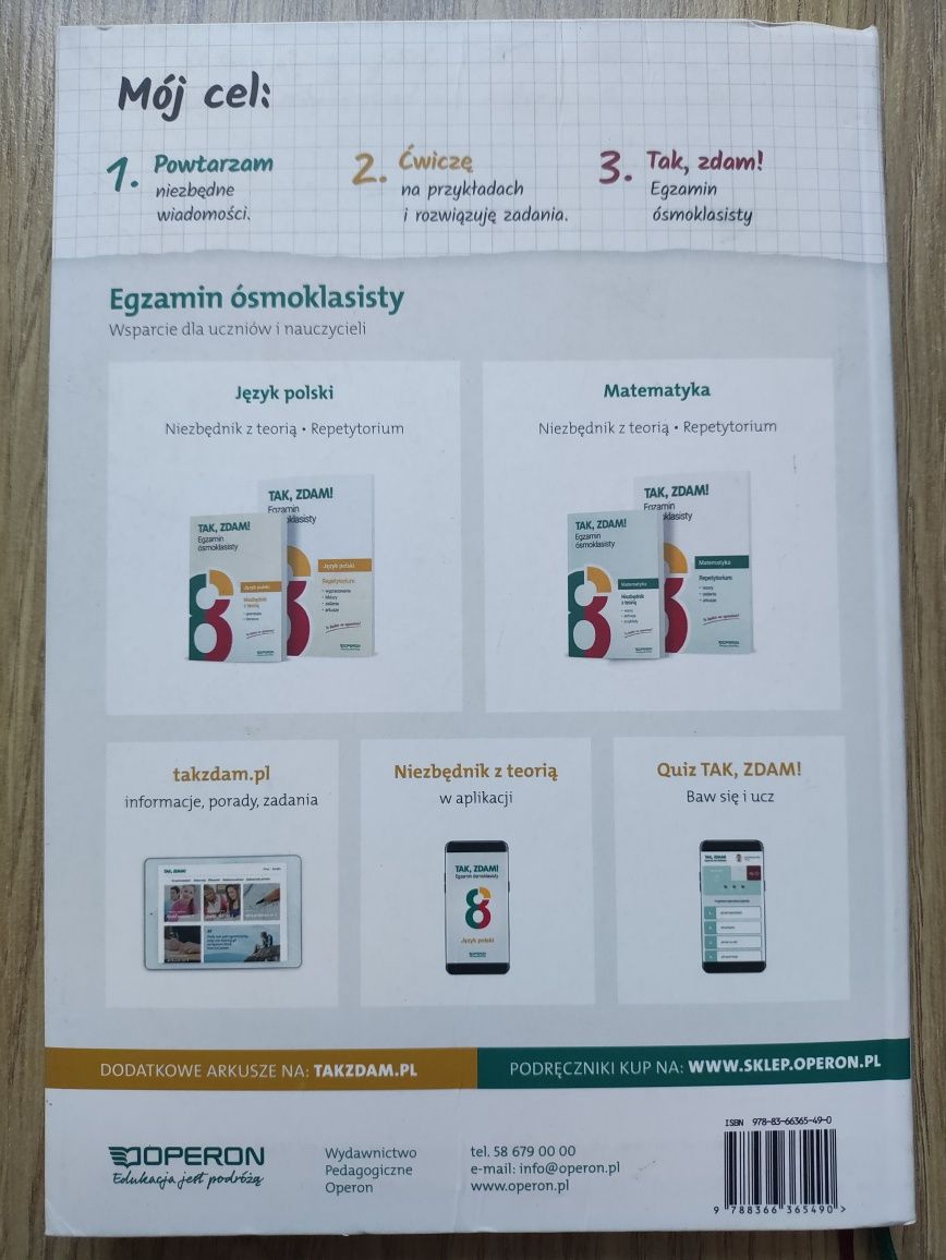 Tak, zdam! Egzamin ósmoklasisty Język polski - Operon