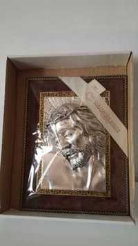 obraz posrebrzany  Jezus Chrystus prezent
