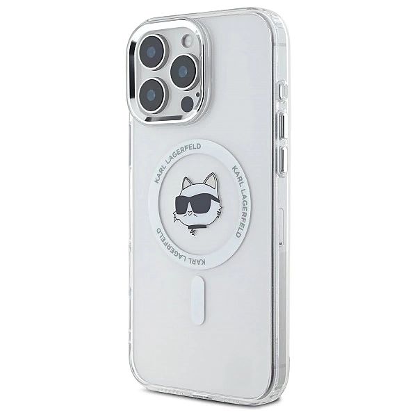 Etui Karl Lagerfeld IML Metal Choupette Head MagSafe na iPhone 16 Pro