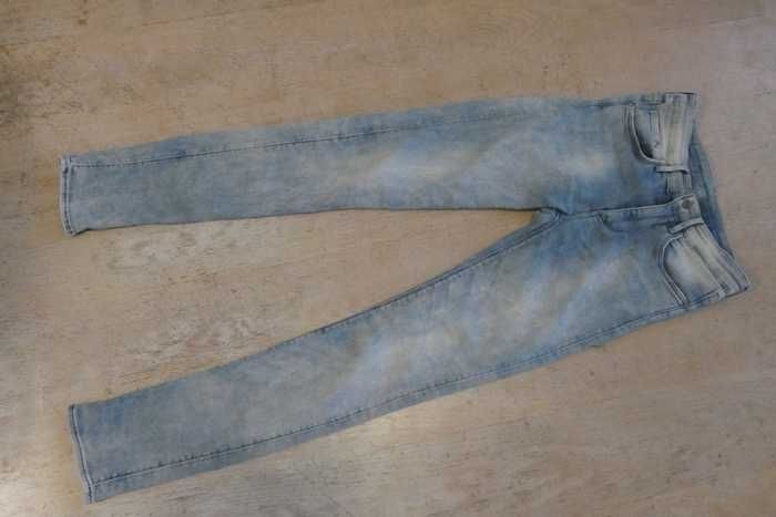 Spodnie dżinsowe przecierane Slim; r 160cm; 28/30; DENIM H&M