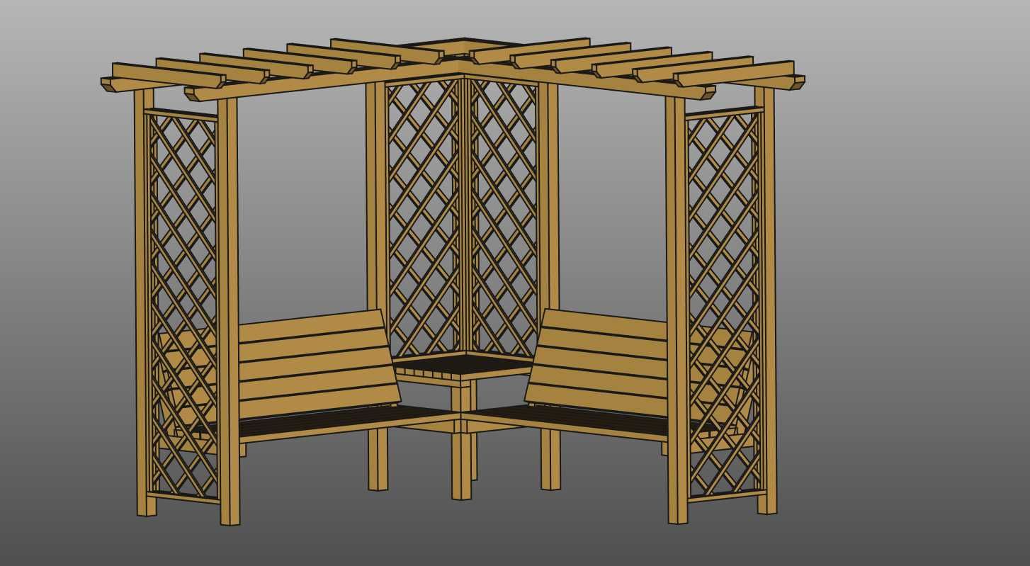 ławka pergola narożnikowa