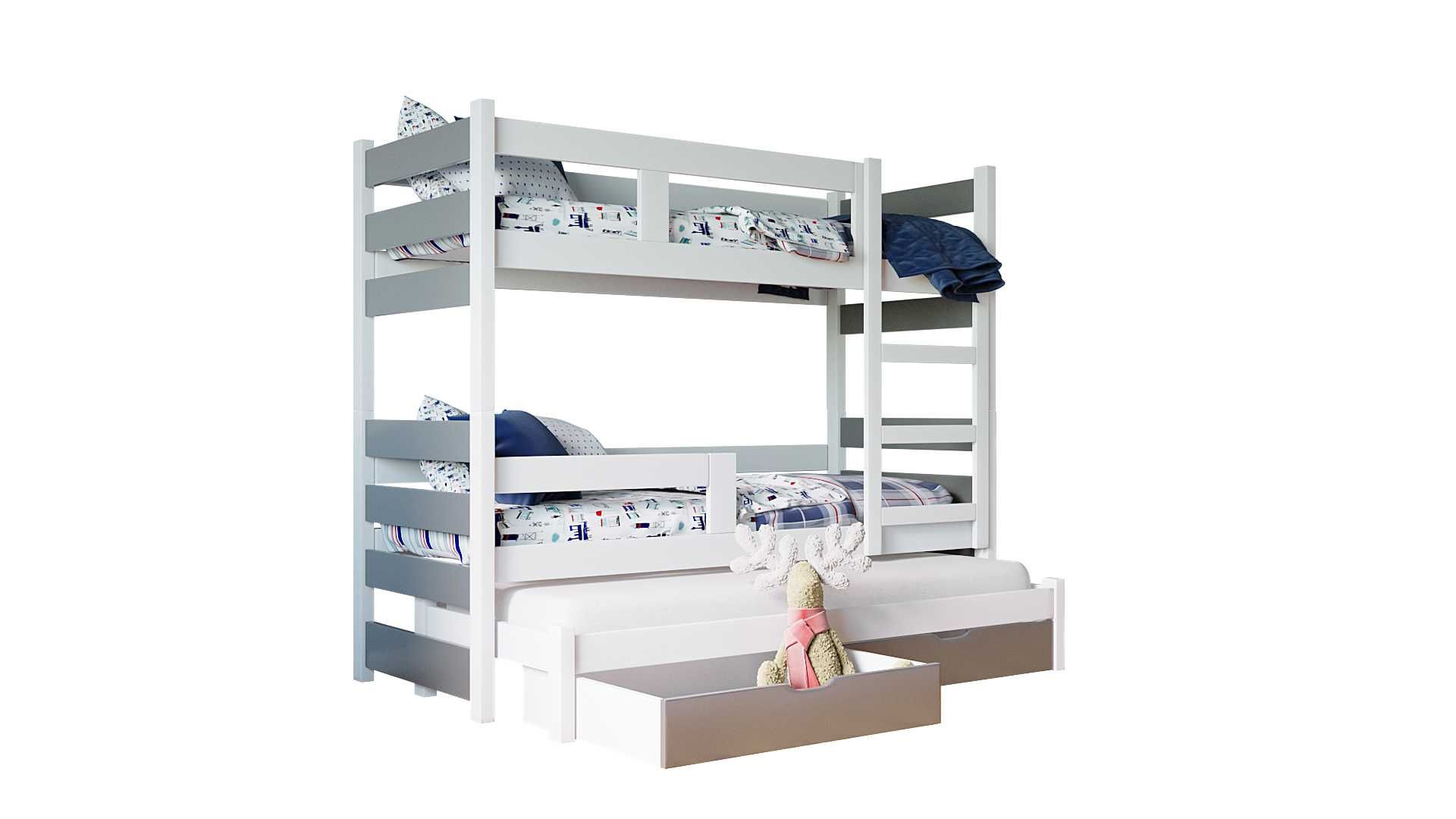 Łóżko piętrowe KAROL dla 3 osób - materace GRATIS !