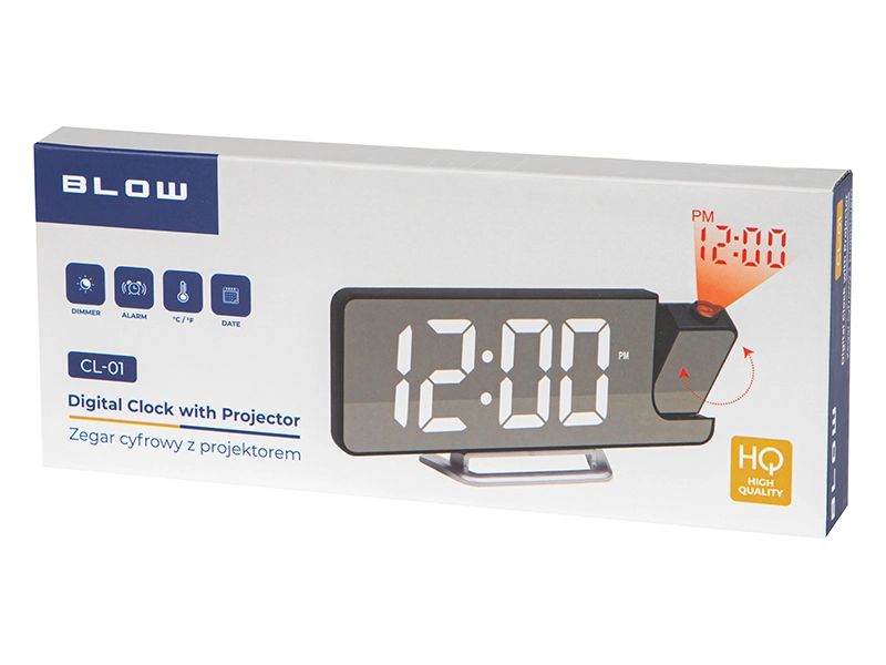 Zegar cyfrowy z projektorem LED BLOW CL-01 termometr data budzik