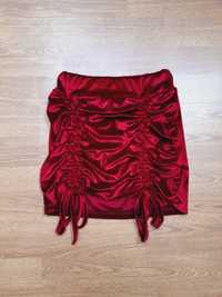 116/122 Czerwona bordowa spódniczka z marszczeniami dla dziewczynki