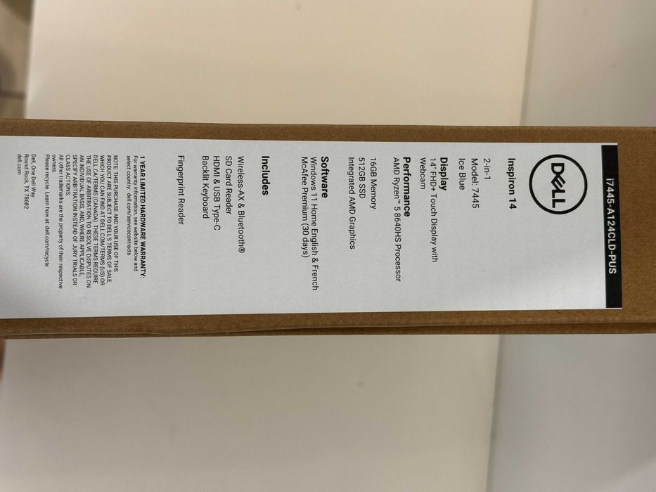 AMD Ryzen 5 8640HS 16GB/512GB SSD Трансформер Dell Inspiron 14" 2-in-1