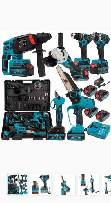 Zestaw szlifierka młotowiertarka sekator piła i inne6szt elektronarzęd