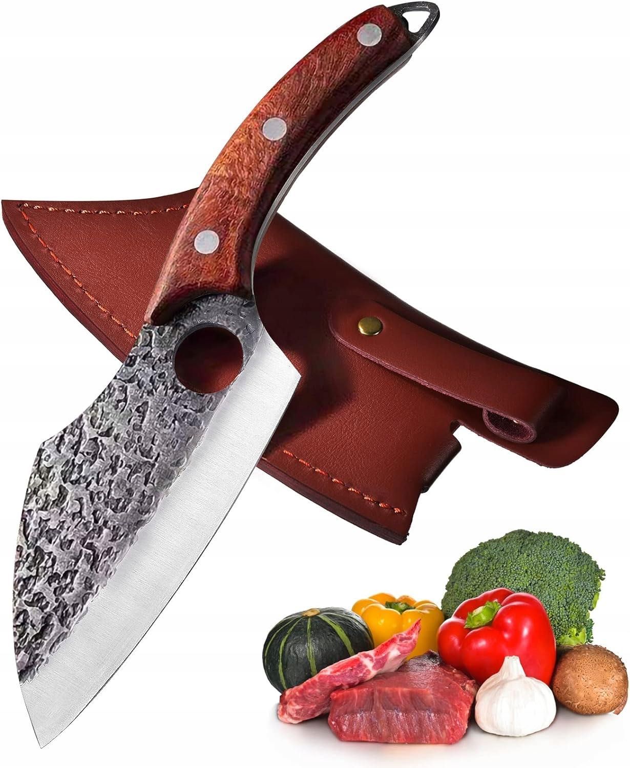 Profesjonalny nóż kuch ręcznie  styl damasceński, osłoną w zestawie