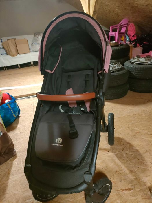 Wózek Petite & Mars Street + Air różowy spacerowy, pompowane koła