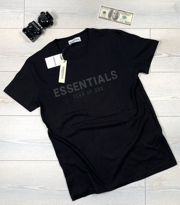 ESSENTIALS мужская брендовая футболка черная