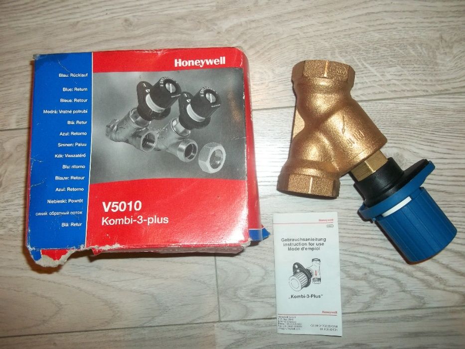 Zawór równoważący Kombi-3-Plus1 1/4 V5010Y DN 32 GW Honeywell niebiesk