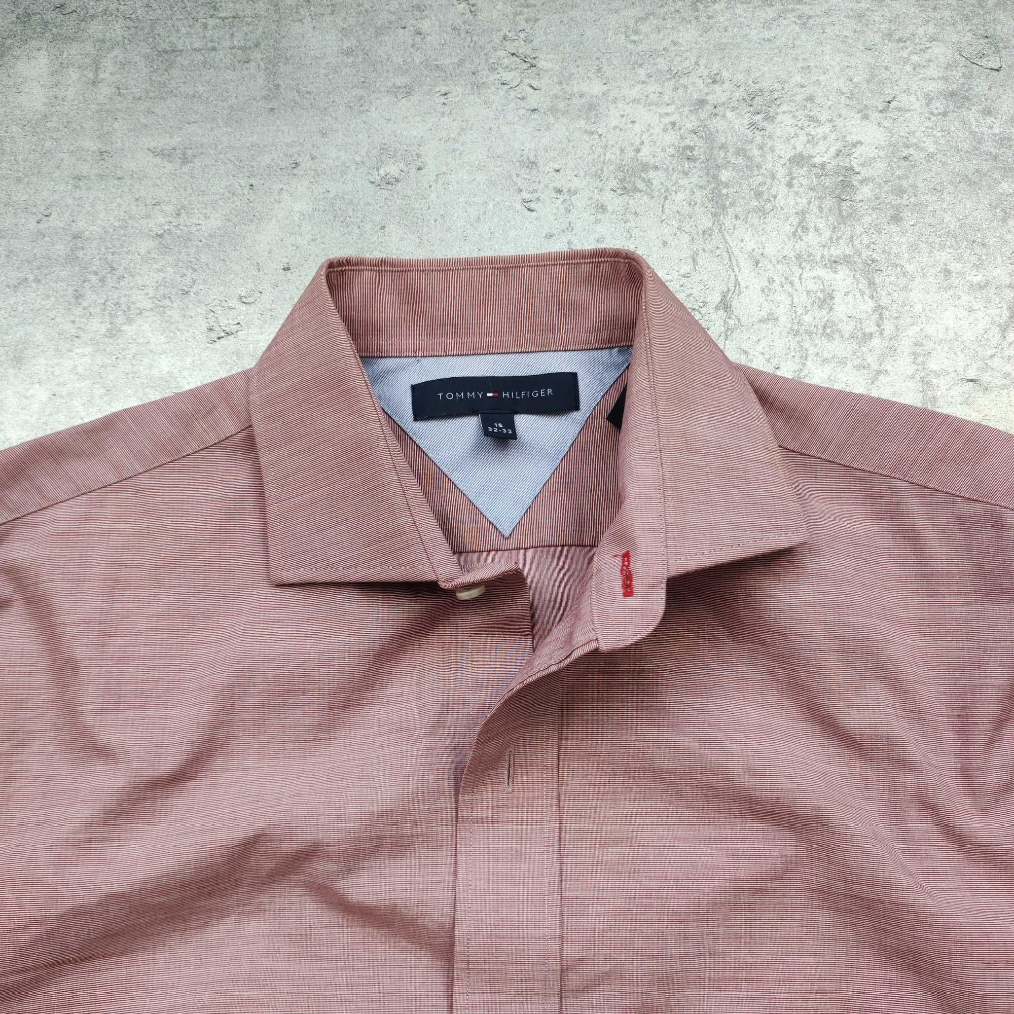 MĘSKA Elegancka PREMIUM Koszula Bawełna Tommy Hilfiger Pudrowy Róż
