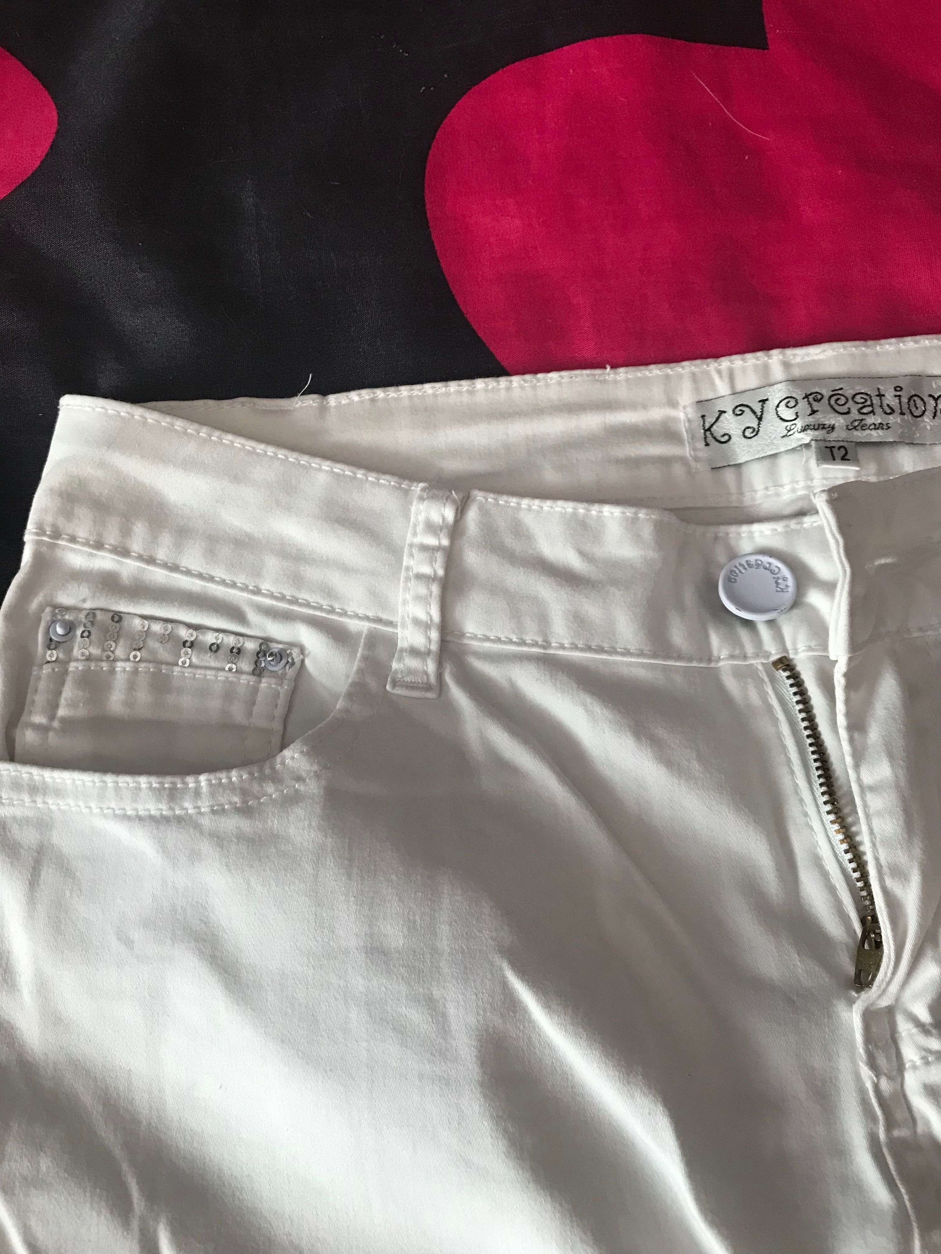 Spodnie jeansy białe M/L