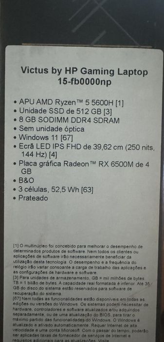 Portátil Gaming HP Victus 15-fb0021np