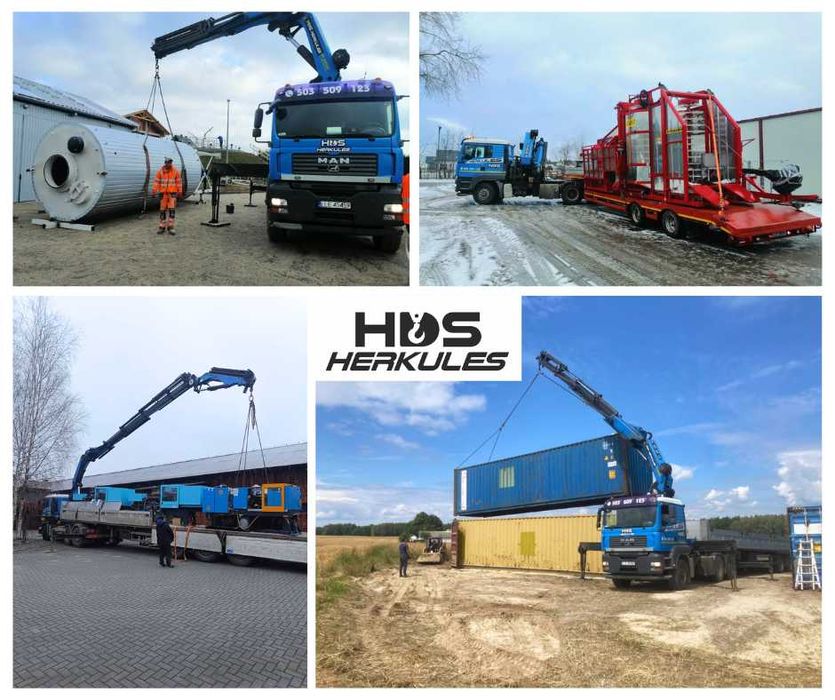 Transport HDS, Usługi dźwigowe,dźwig 12ton, wysięg 15,9/24 m, Gabaryty