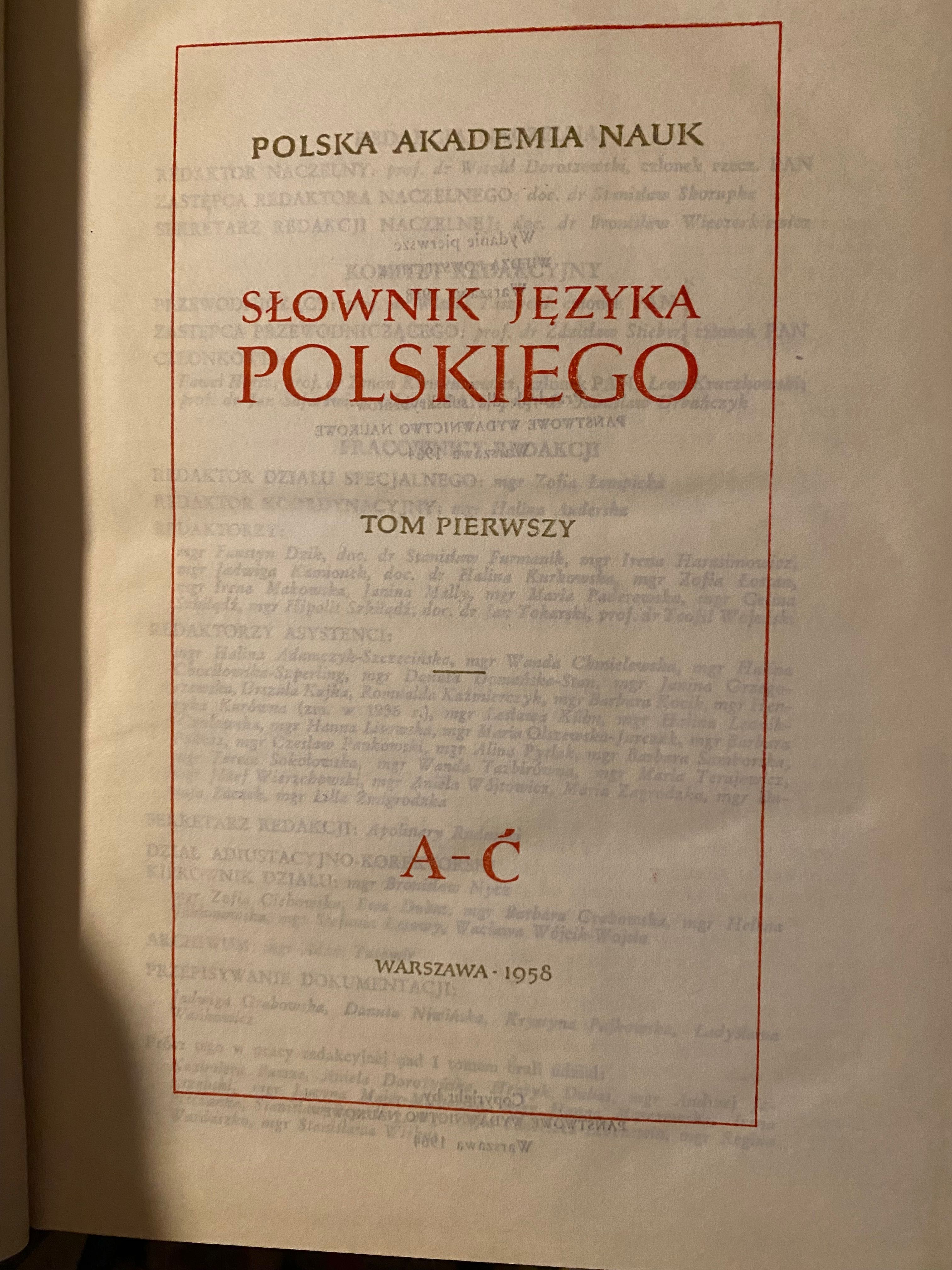 Słownik języka polskiego, W. Doroszewski, t. I–XI