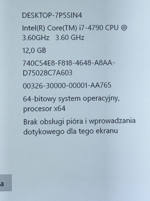 Komputrer z procesorem i7 -4790