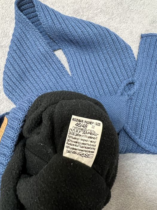 Зимова шапка на 3-4 роки для хлопчика з шарфом комплект із завʼязками