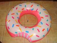 Большой надувной детский плавательный круг пончик INTEX для плавания