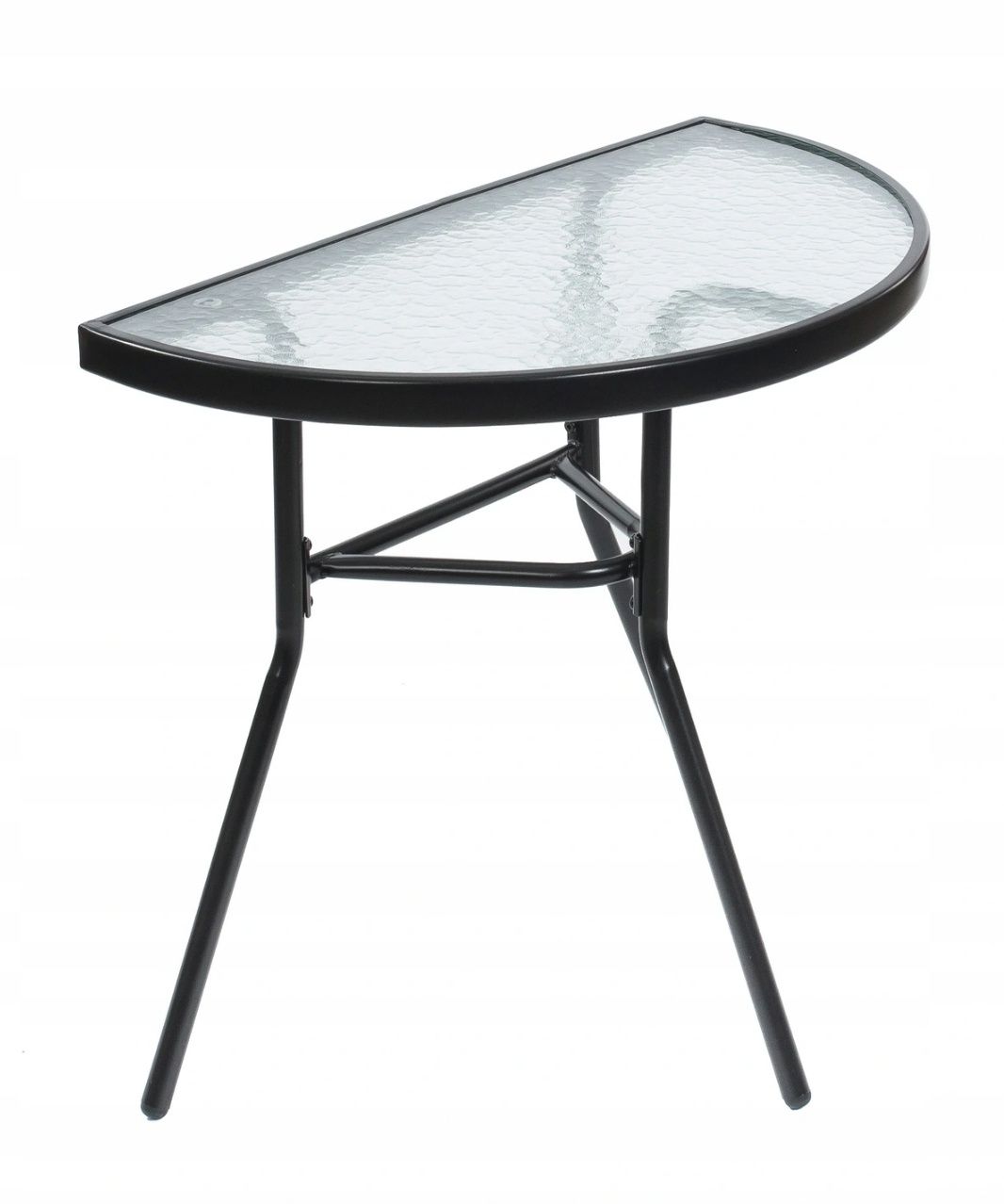 Meble balkonowe stół szklany i krzesło czarne ogród OKAZJA GWARANCJA