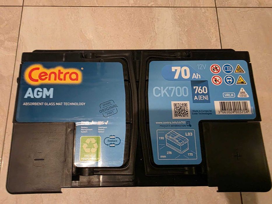 Centra Start-Stop AGM CK700 70 Ah / 760 A