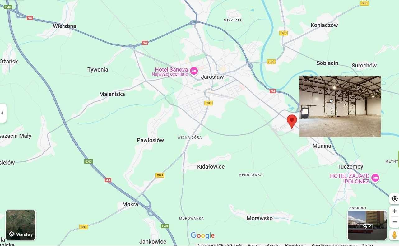 Wynajmę Magazyn Hale magazynową Hala produkcyjna Jarosław Podkarpackie
