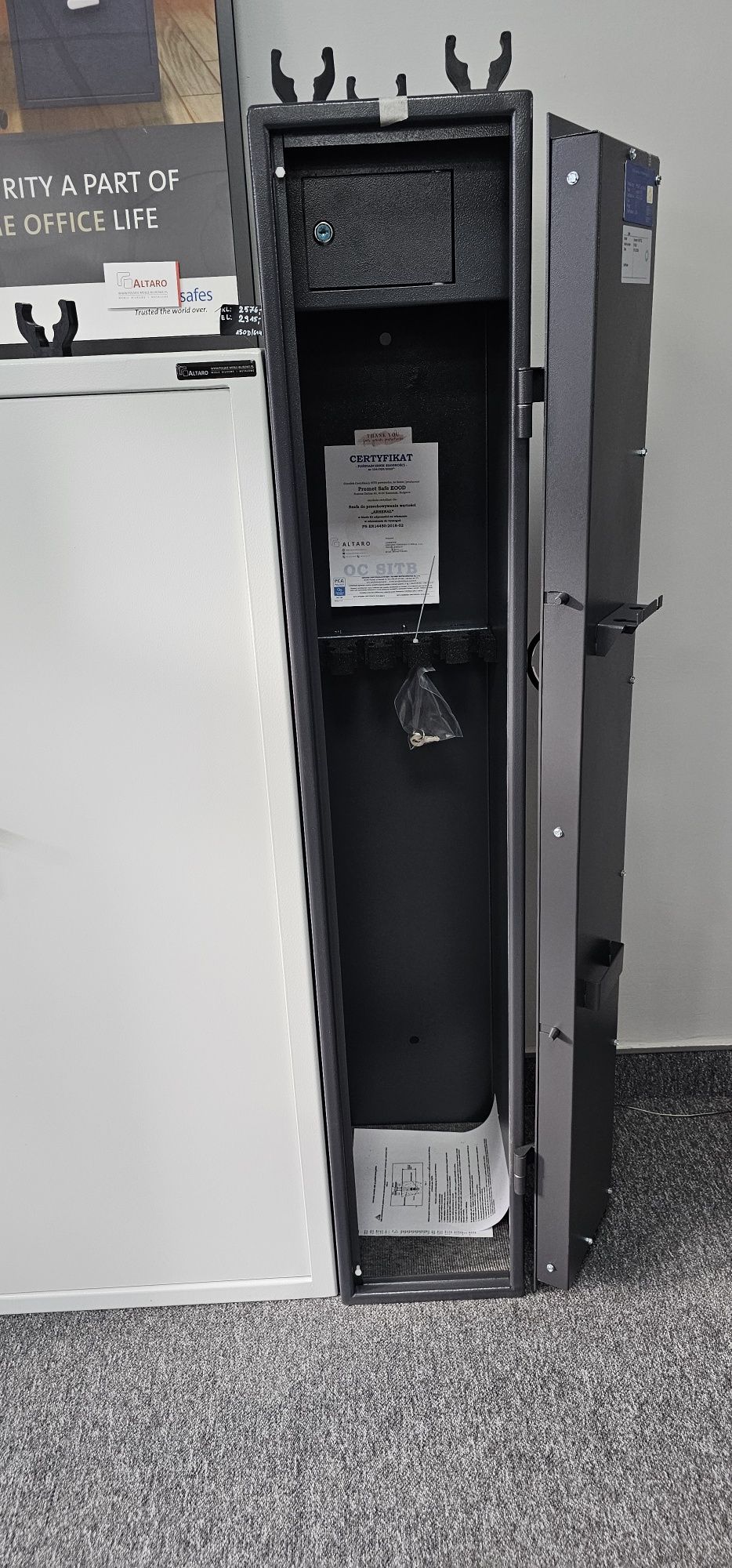 Szafa S1 na broń (5szt) | zamek ELEKTRONICZNY | Sejf S1 grafitowy