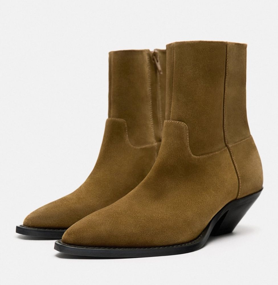 Жіночі замшеві казаки ковбойки Zara