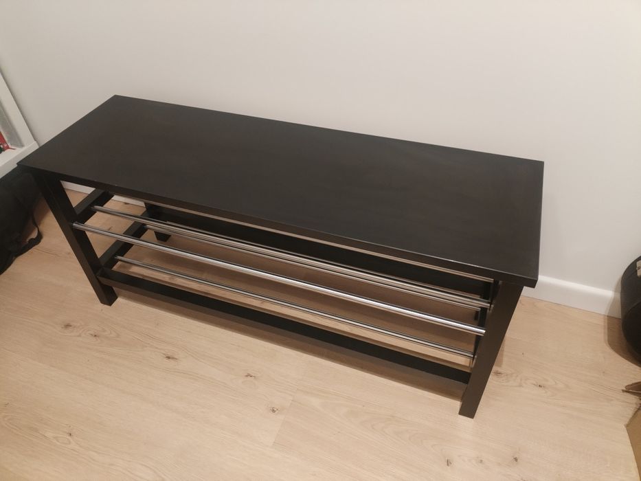 Ławka z półkami na buty czarny Ikea Tjusig