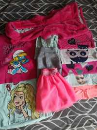 Ubranka dla dziewczynki bluzki  spódnice 92/98 Disney Barbie kotki