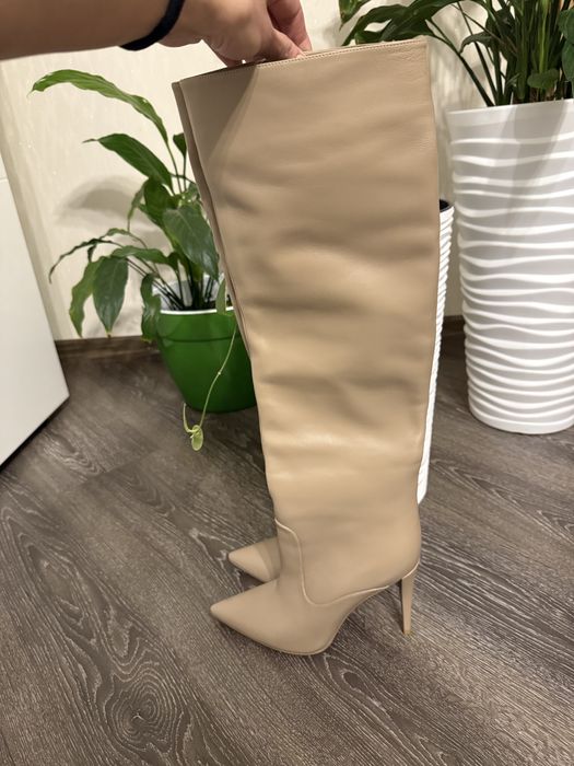 Сапоги женские бежевые