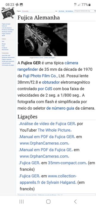 Máquina fotográfica FUJICAGer
