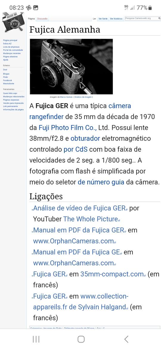 Máquina fotográfica FUJICAGer