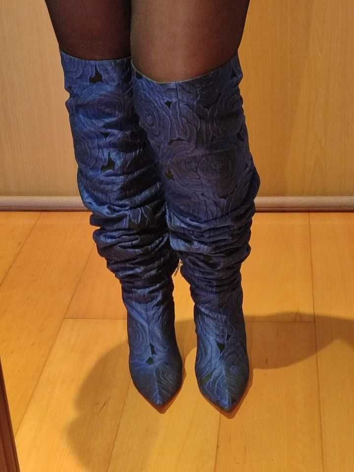 Bota de cano alto drapeado ZARA