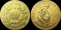 Moeda de 1000 Reis - 1925 - Brasil