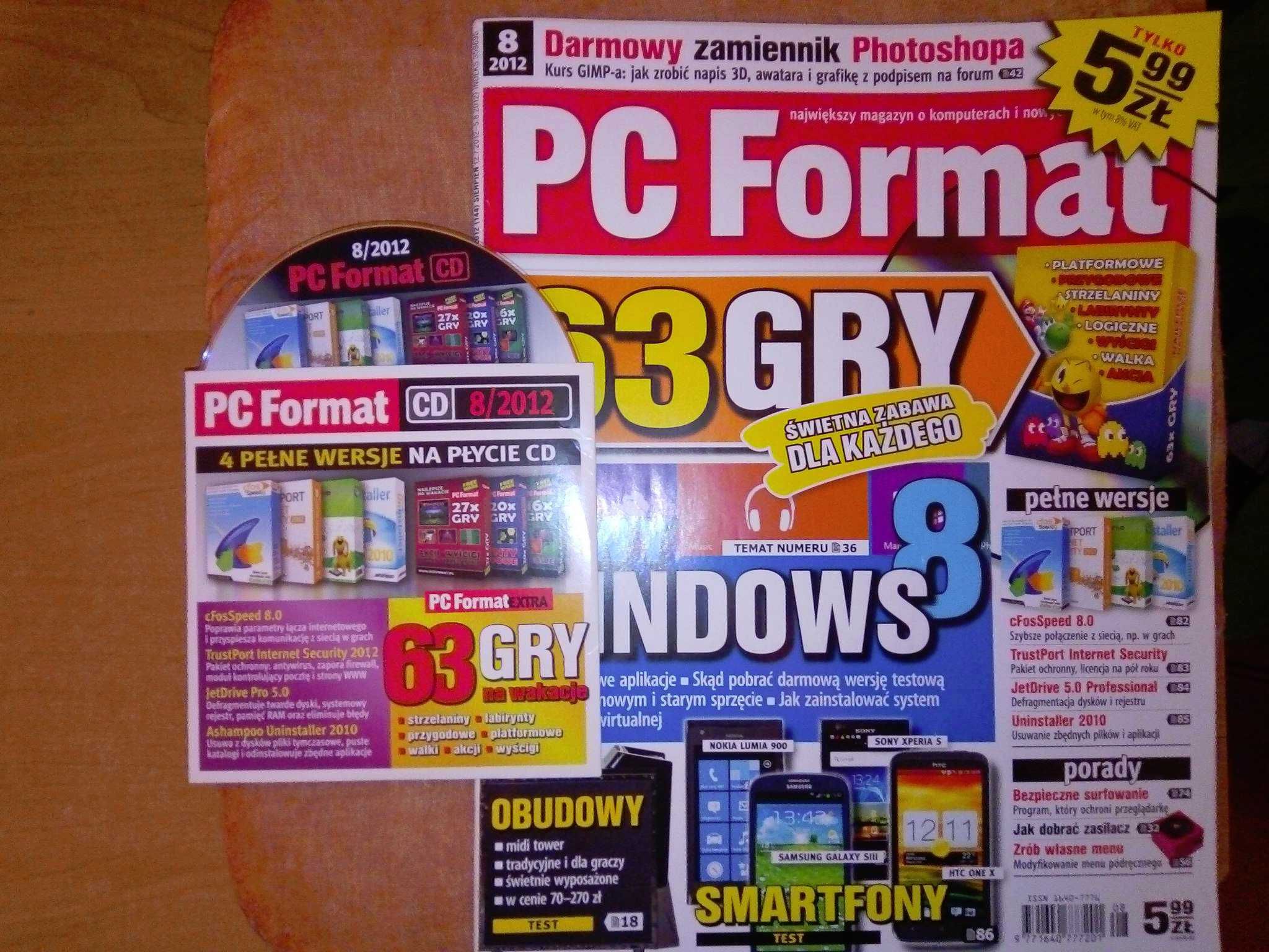 PC Format 8 2012 sierpień (144) Gazeta + płyta CD Czasopismo