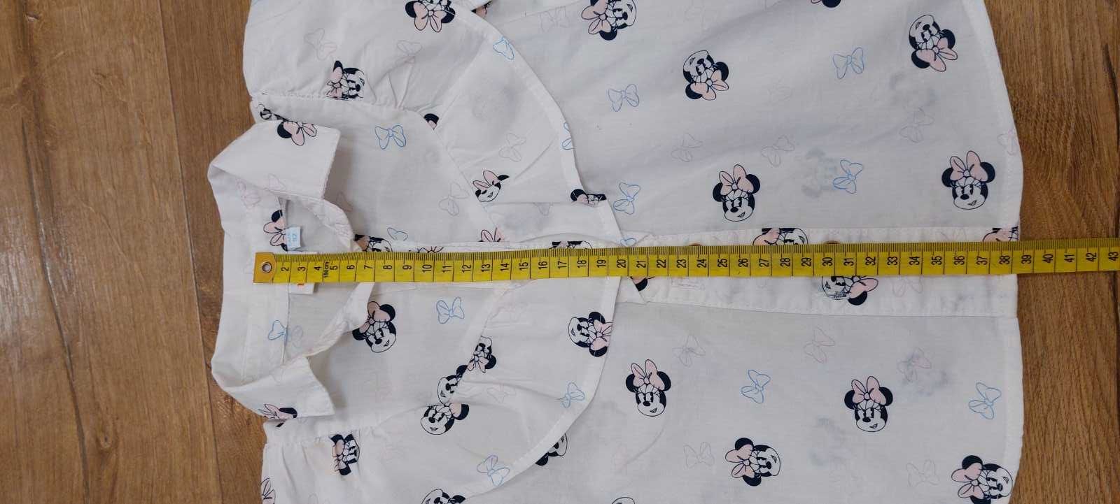 Biała elegancka koszula dla dziewczynki, Disney baby myszka miki, r 92