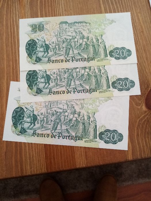20$00 de GARCIA de ORTA 3 NOTAS Novas NÃO CIRCULADAS Numeração Seguida