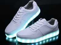 Buty świecące LED - Megastar- Białe ledowe 34 37 38