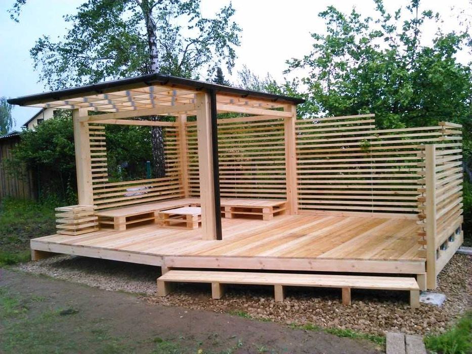 Альтанки та дачні будиночки! Тераси та зони відпочинку під ключ!