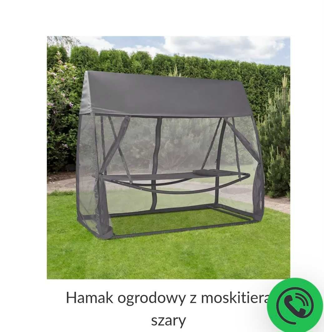 Hamak ogrodowy z moskitiera szary